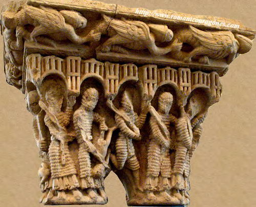 MATANZA DE LOS INOCENTES. CAPITEL DEL CLAUSTRO DE SANTA MARÍA LA REAL DE AGUILAR DE CAMPOO